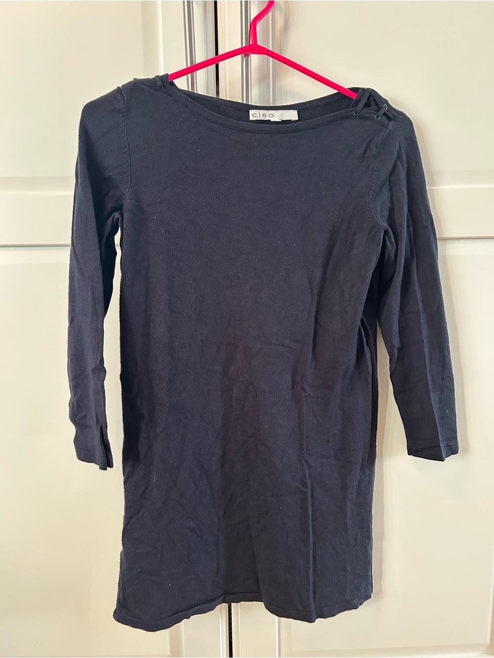cleo Navy Boatneck 3/4 Sleeve Tunic